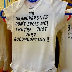 ❤️ 3 for $21 ❤️ Hand Crafted White Onesie with Vinyl Saying. All sizes available